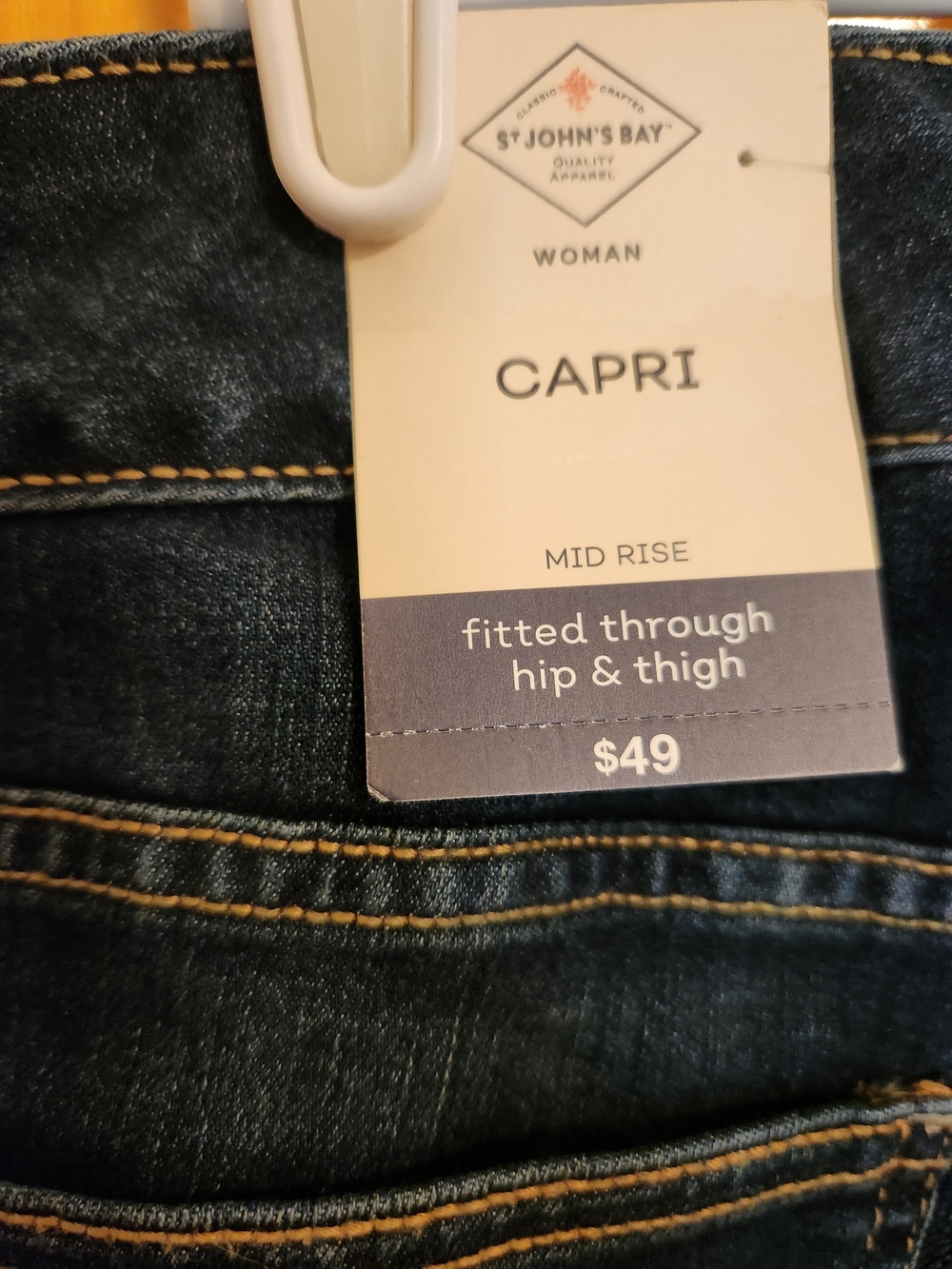 St. John's Bay Dark Blue Cropped Denim Jeans - Picture 4 of 4